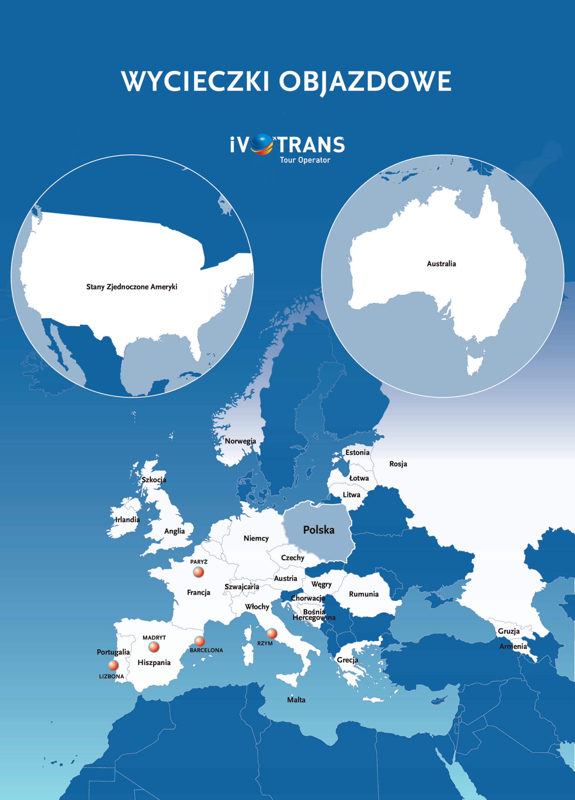 Tour destinations map